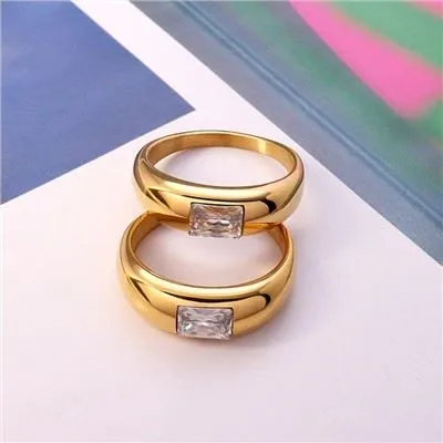 Пръстен с багетна лента CZ