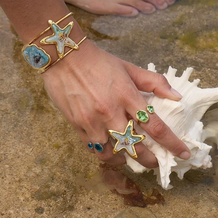 Adjustable Starfish Resin Ring factory