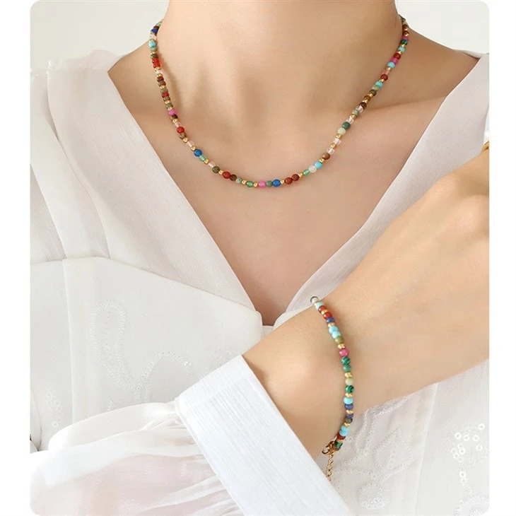 Boho Natural Stone Necklace suppliers