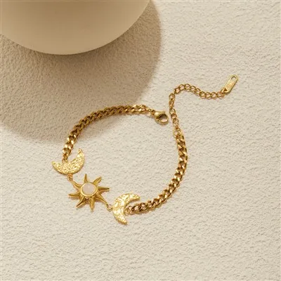 Лунен камък Слънце Луна Гривна