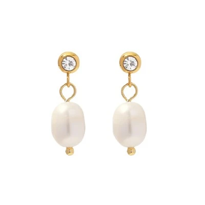 Stud Link Elegant Pearl Drops