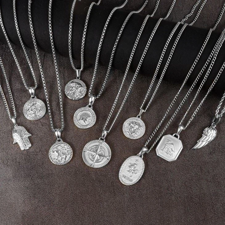 Stainless Steel Compass Necklace