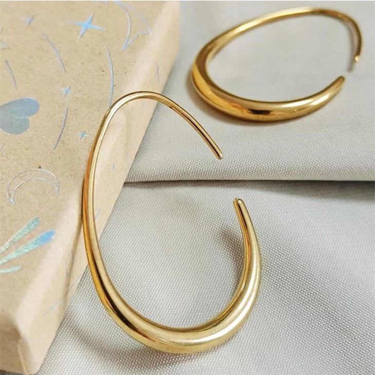 Teardrop Open C Hoop Earrings high quality