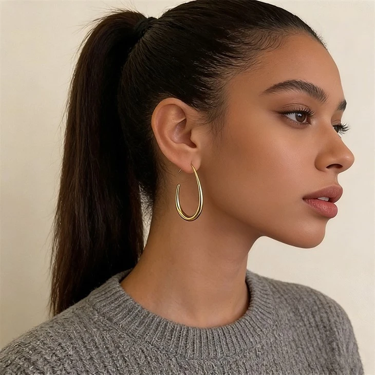 Teardrop Open C Hoop Earrings suppliers