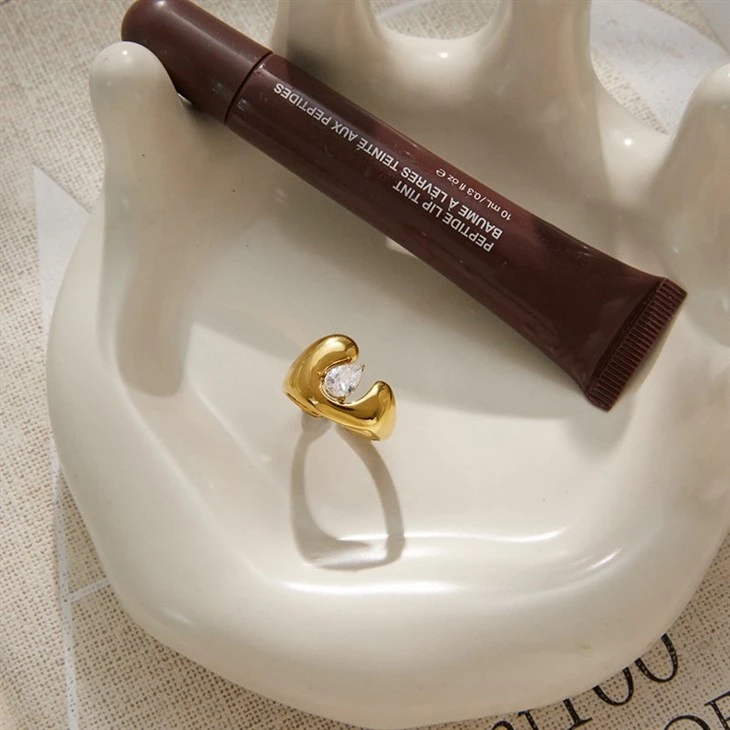Thick Teardrop Cuff Ring factory